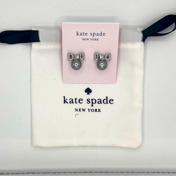 Kate Silver Bow & Pearl Earrings NWT - Picture 7 of 8